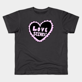 Love Stinks! Black Heart Valentine, made by EndlessEmporium Kids T-Shirt